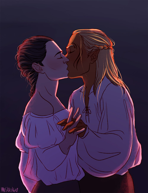 misidoesthings:commission for @turbootaku of their cousland and zevran ♥