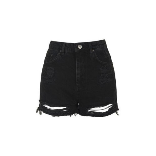 Topshop Tall Moto Ripped Mom Shorts ❤ liked on Polyvore (see more high waisted short shorts)