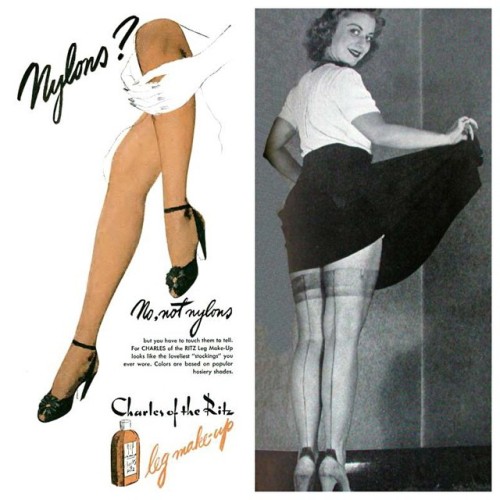 I have just published a post about how ladies during WW2 coped with the shortage of nylon stockings 