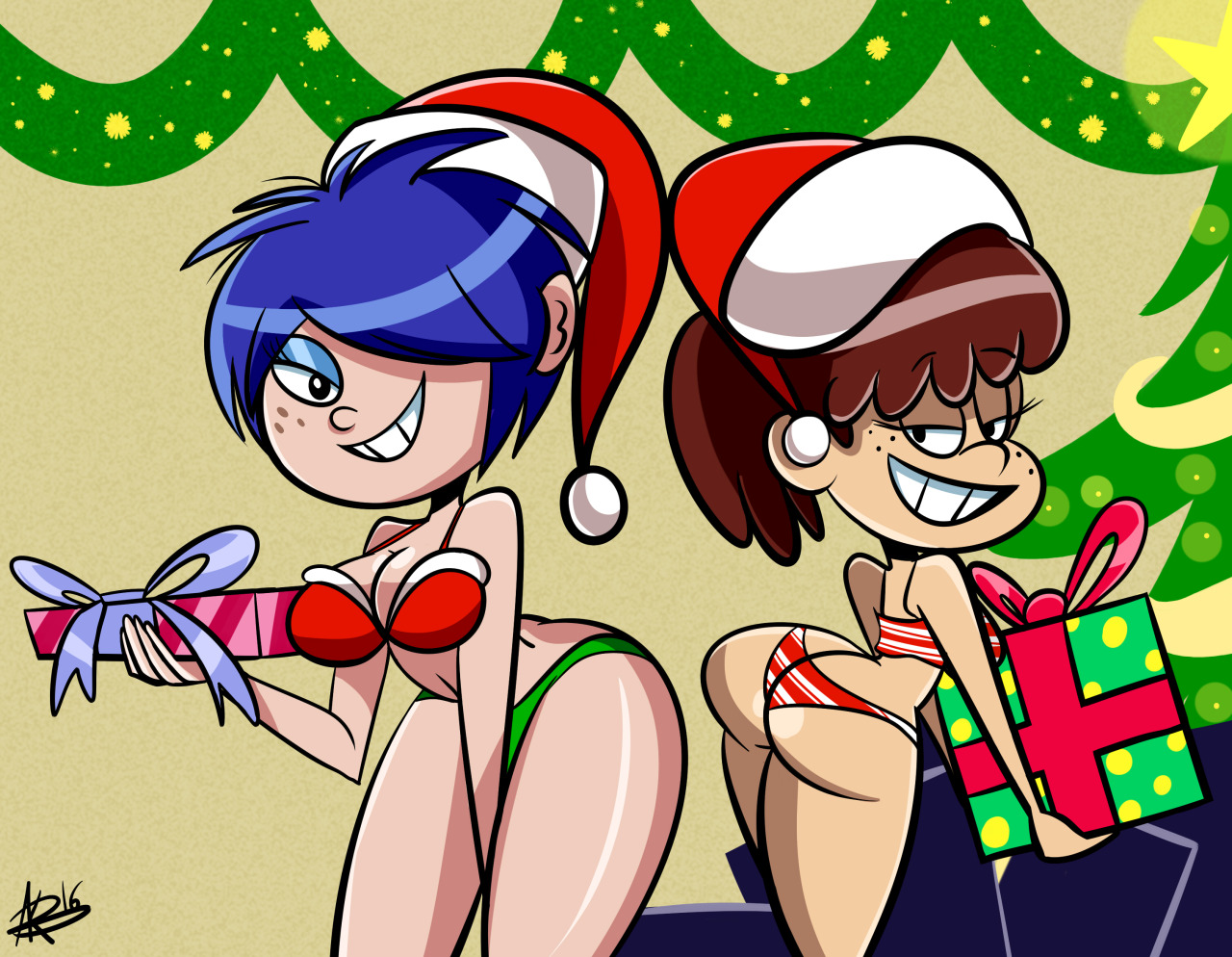 akbdrawsstuff:   Christmas Commission: Marie Kanker and Lynn Loud by AKB-DrawsStuff