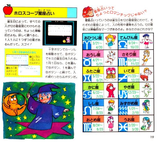 obscurevideogames:  n64thstreet:  BREAK TIME: Manual highlights from Square’s Apple Town Monogatari.  (Famicom Disc System  - 1987)aka the Japanese version of Activision’s Little Computer People