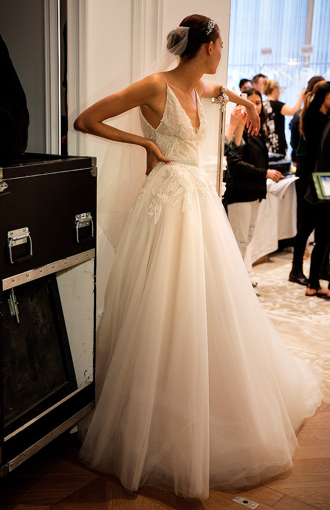 picturee-perfection:  runwayandbeauty:  Backstage at Monique Lhuillier Bridal Spring/Summer