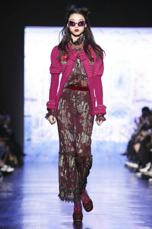 Yoon Young Bae walks the runway for Anna Sui during New York Fashion Week