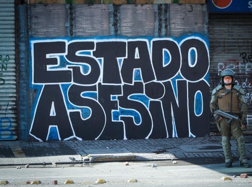 “The state murders”Seen in Concepción, Chile in November 2019