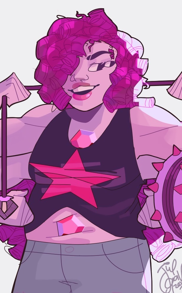 saceri-art:  steven fused with the gems! (left to right: carnelian, rainbow quartz,