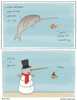 archiemcphee:  Happy October! Halloween is only weeks away, do you know what you’re going to dress up as this year? Here are a few awesome Halloween-themed comics by artist Liz Climo (previously featured here) to help get you inspired.Click here for