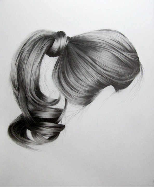 love-stoned:  Hyper Realistic Hair Drawings by Brittany Schall