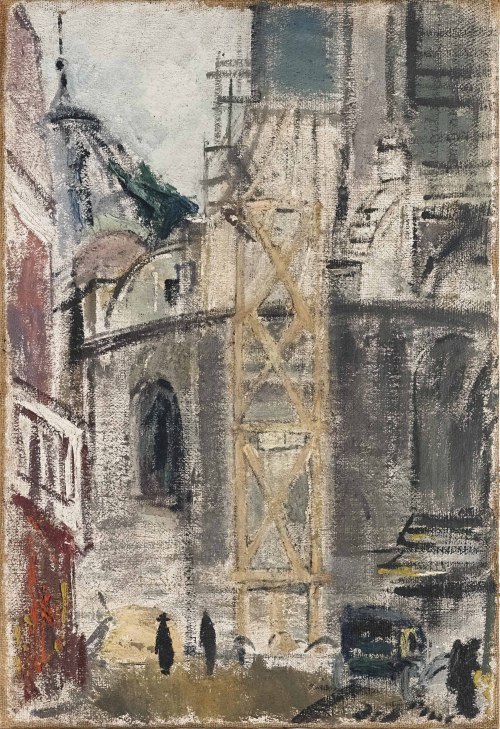 thunderstruck9:Filippo De Pisis (Italian, 1896-1956), Strada di Parigi [Paris Street], 1931. Oil on canvas, 73.5 x 50 cm.