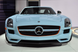 automotive-lust:  SLS AMG in her beautiful baby blue “Gulf” livery