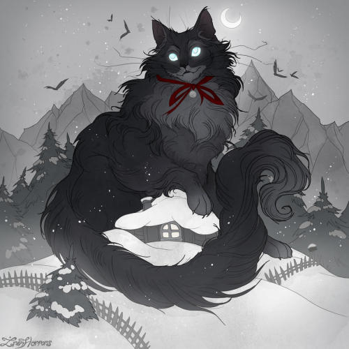 The Yule Cat (so in love with this)(By Irene Horrors)