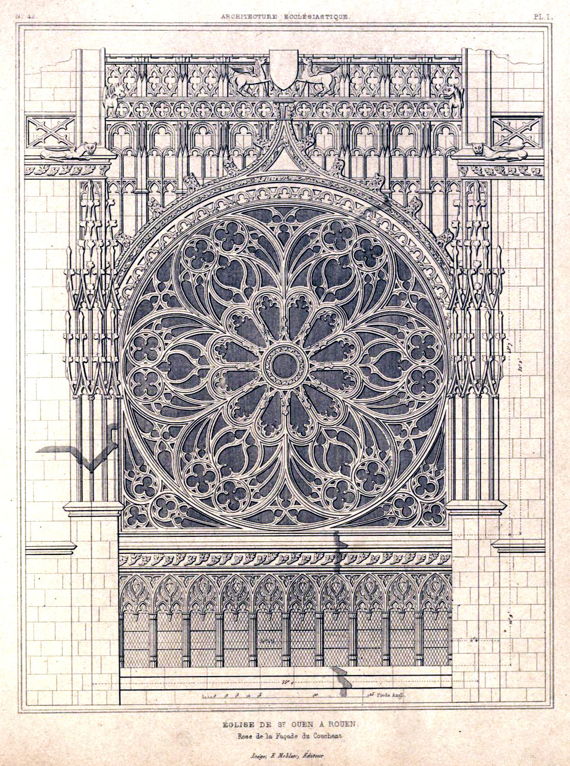 Architectural detail of the Church of St. Ouen, Rouen