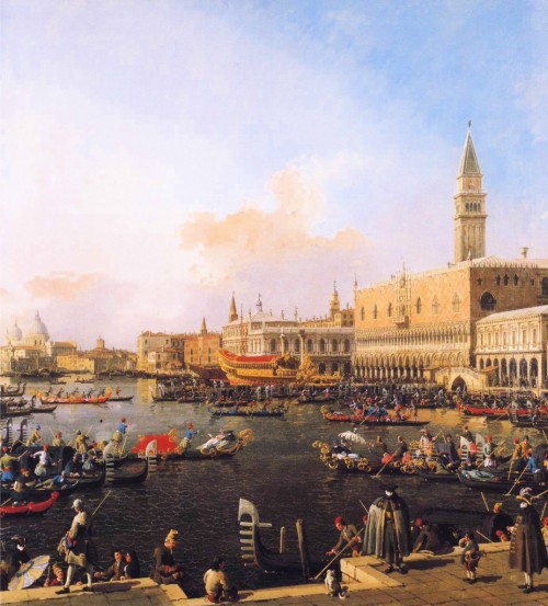 artist-canaletto: Venice, Bacino di San Marco on Ascension Day, 1754, CanalettoMedium: oil,canvas