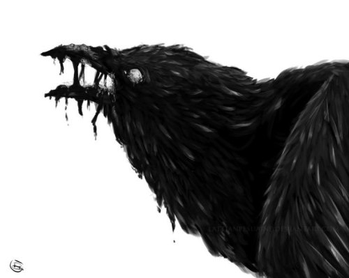 killedtheinnocentpeople:Carrion Crog by Lattianpesuaine.Character Carrion Crow from Bloodborne.