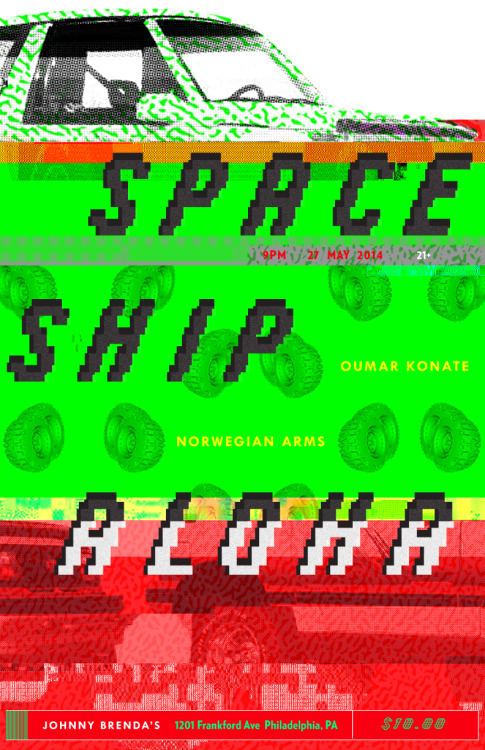 Tues May 27th 2014
Spaceship Aloha in Philly at Johnny Brenda’s
with
Oumar Konate (from Mali!) and Norwegian Arms
$10 - 9PM - Ages 21+
http://www.johnnybrendas.com/event/560359