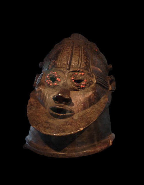 Wooden helmet-mask of the Igala people, Benue River Valley, Nigeria.  Artist unknown; early 20th cen