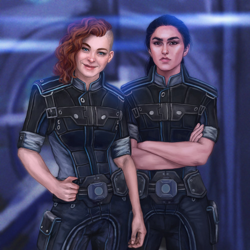 swaps55:Here comes trouble. My two badass marine OCs, Kara Pendergrass and Muriel Aslany, by the imm