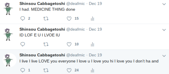 the-real-numbers: deafmic:  deafmic:  deafmic:  yesterday after my procedure, while i was waking up from the anesthetic, i: 1. told every nurse and doctor that i loved them 2. dmed a bunch of my friends and told them i loved them 3. tried to @ everyone