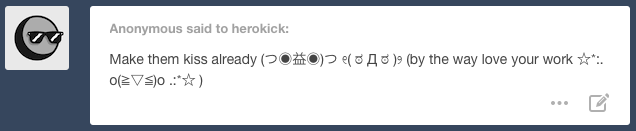 herokick:  But anon…they haven’t even……held hands yet…( ͡° ͜ʖ ͡°)