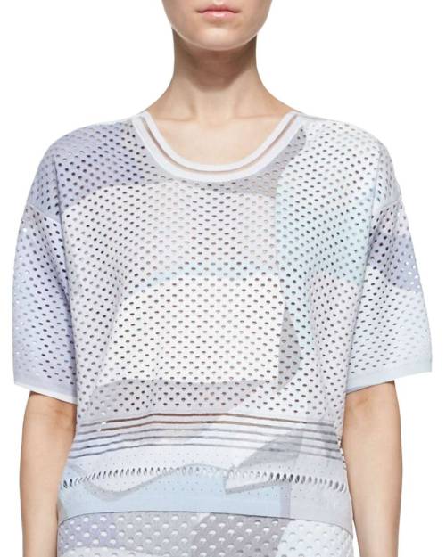 Kenzo Paper-Print Perforated Top