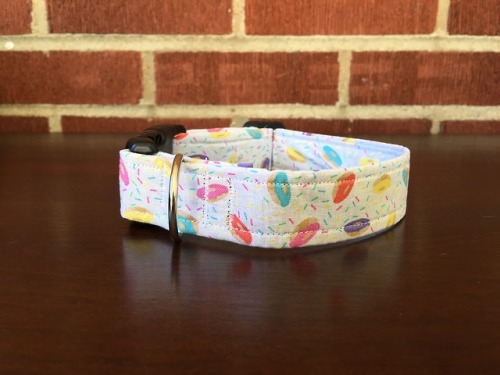 New in the store: Glazed and Confused!Laps For Naps collars are handmade using soft cotton fabric an