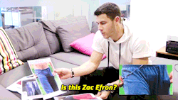 inguyswethrust:  happyhourprofessional:  famousmeat:Nick Jonas plays Guess The Celebrity Bulge for Sugarscape He’s spiraling deep into gay and I’m obsessed.   He gets me so excited. 