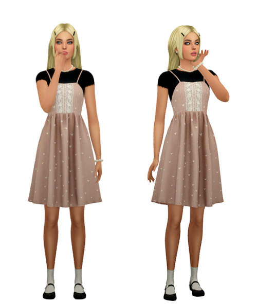 TS4 Girly Outfits Lookbook Skin 1, 2, 3 / Tina Hair / Eyebrows / Eyes / Nosemask Clothing - Fullbody
