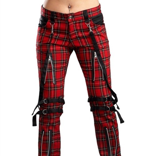 BRAND NEW TO KC HQ! Amazing tartan bondage jeans from Hell Bunny - seriously eye catching! www.kates