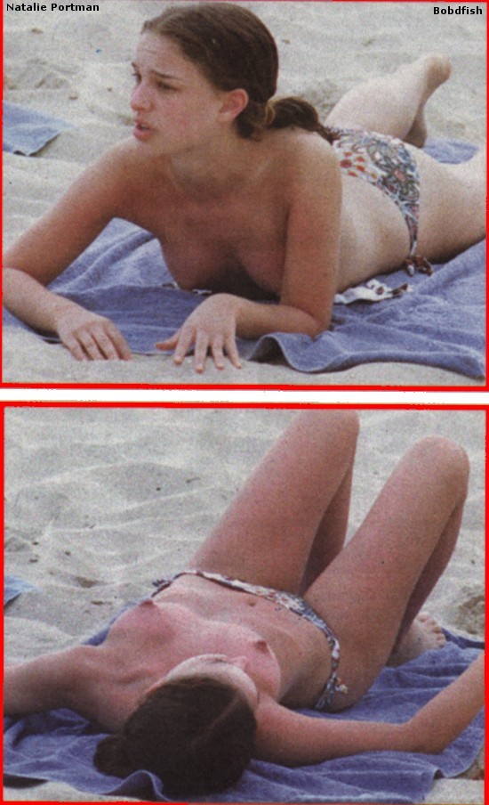 toplessbeachcelebs:  Natalie Portman (Actress) sunbathing topless in St. Bart’s (January