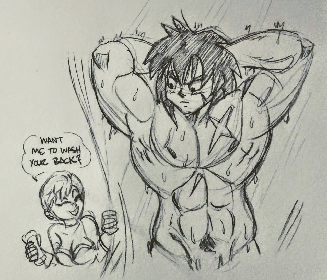 ~MINOR MOVIE SPOILERS~There’s a shower scene with Broly and I’m sweating a waterfall