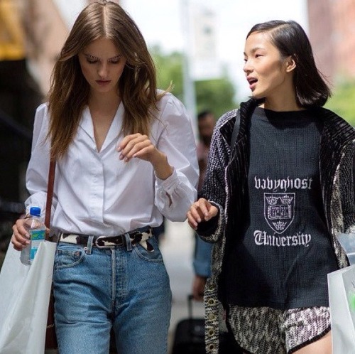 bahliss:  Tilda Lindstam & Xiao Wen Ju after Rodarte SS15