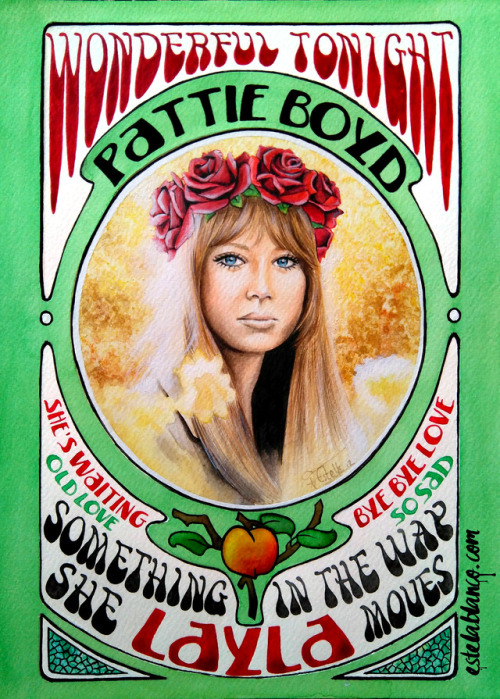 Porn Pics estelablancoart:  Pattie Boyd Watercolor