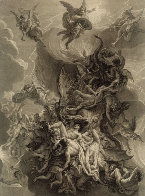 Fall of the Rebel Angels (c. 1650 / Etching) - Alexis Loir I, after Charles Le Brun[2nd version here