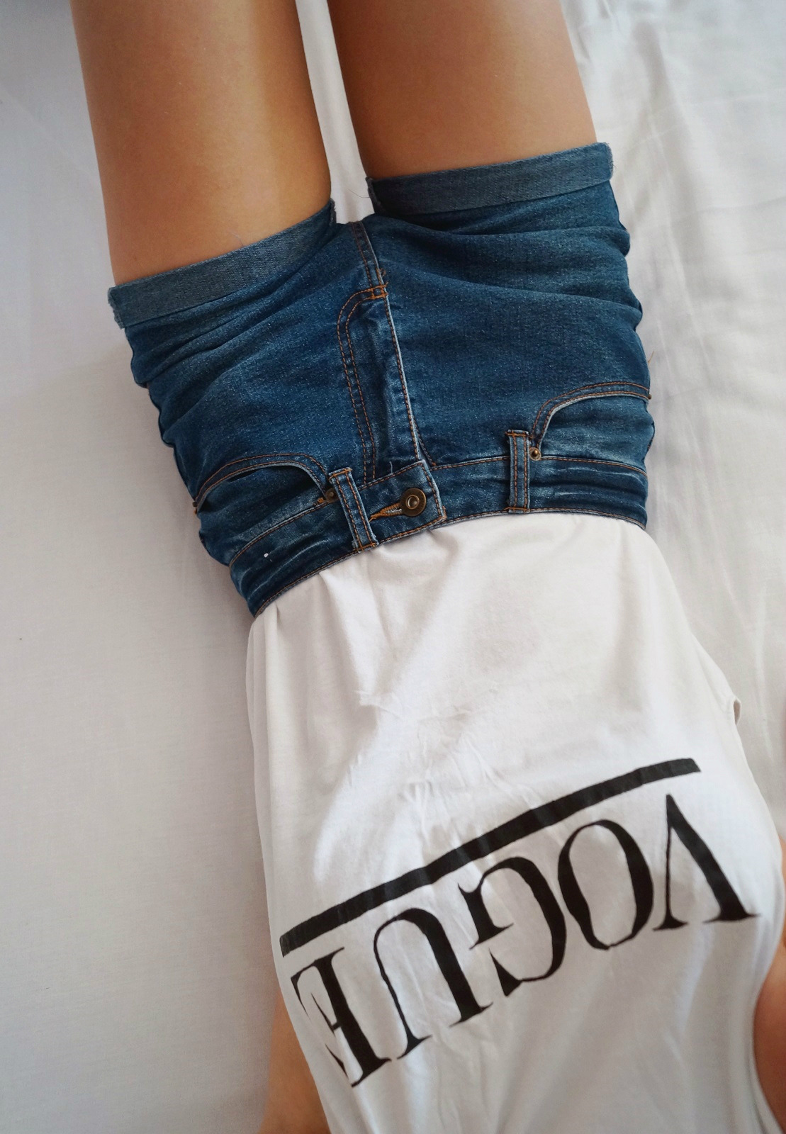 High waisted cut off jean shorts