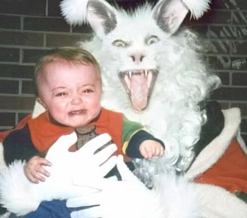 Funny happy easter bunny