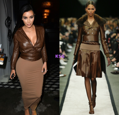 kimstyleguide:  Kim Kardashian leaving Craig’s restaurant in LA (Jan.26) wearing a top from the Givenchy Fall 2014 Ready-to-Wear Collection. Shes also wearing a Wolford Convertible Skirt and Alexander Wang Sandals. 