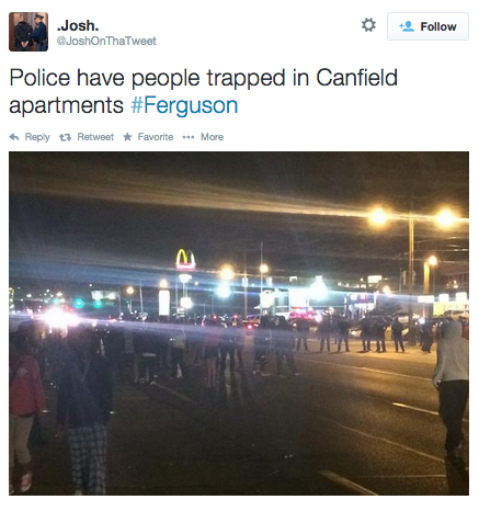 socialjusticekoolaid:   HAPPENING NOW (9.24.14): The situation in Ferguson is escalating