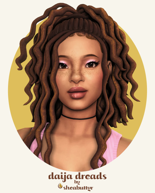 sheabuttyr:Daija Dreads This hair comes in two versions. Version two has a few clipping issues with 