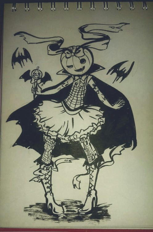 kellyangel:Nearly forgot about Inktober :0  Here is a Halloween magical girl for day 1 (not sure I’l