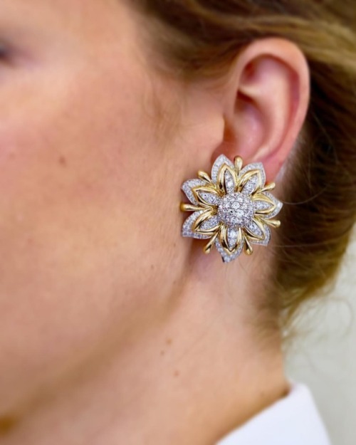 Stunning ‘PRIMROSE’ ear-clips by America’s Crown Jeweler, Verdura. Lot 403 in the 