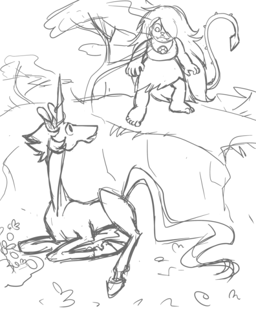 cantandraws:Have a Unico crossover WIP. Don’t ask, just take it.