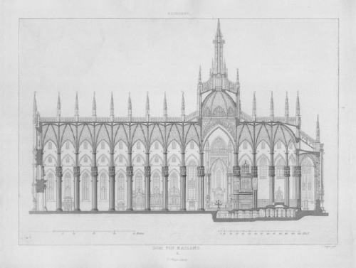 Milan Cathedral, steel-plate engravings published by J. Poppel. Leipzig, 1858. It took six centuries