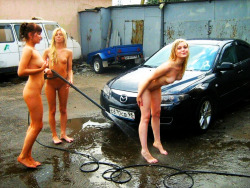 nudepageant:  washing up 