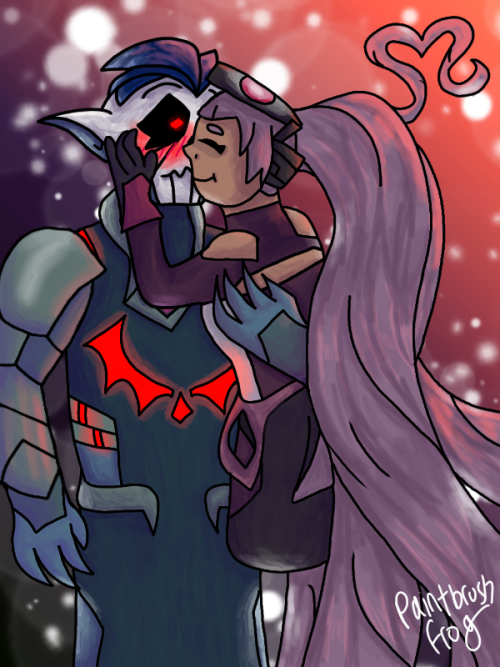 paintbrushfrog:It’s Valentines Day (and Hordak’s birthday) so I redrew art I made way back in Decemb