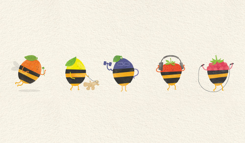 Too adorable! Maria Ponomareva created a mini world of fun as part of the packaging design of Honey+