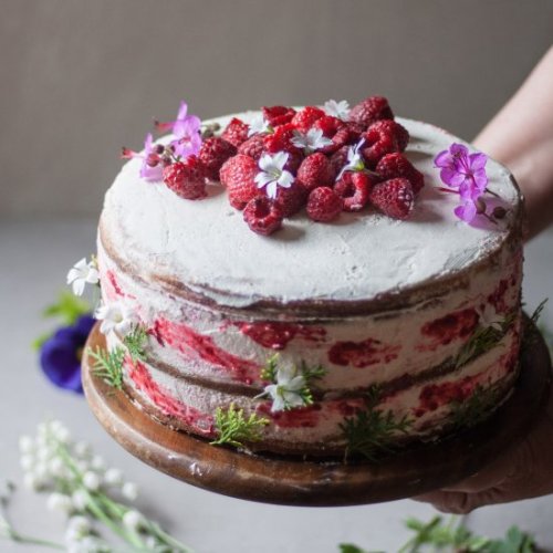 dessertgallery:Raspberry & Lemon Naked Cake-Your source of sweet inspirations! || GET AWESOME DE