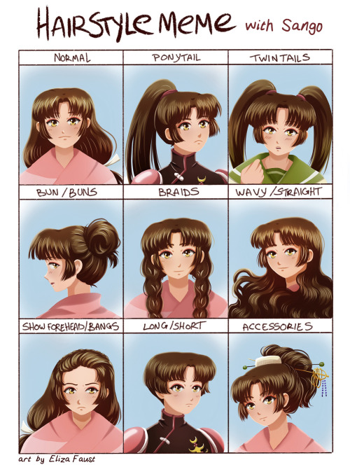  Hairstyle Meme with Sango! It was a good practice. 