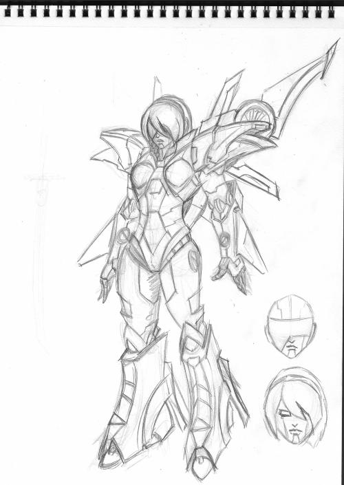Rough concept art of Transformers Style 2B for a project I call ‘Nier Autobota’.