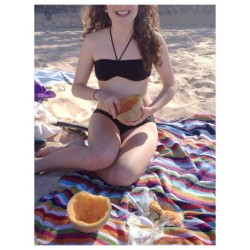 Enjoying A Melon On The Sand. #Beach #Feelslikesummer