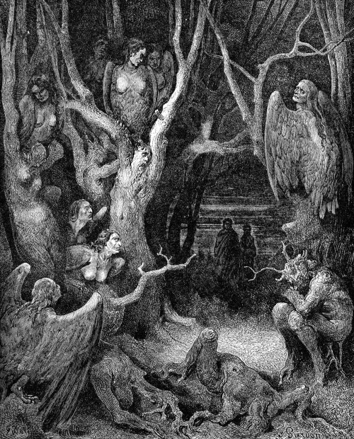 Gustave Doré, Harpies in the Forest of Suicides, 1861
