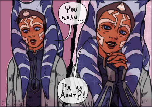 oonaluna-art:It’s the Ahsoka and Anakin reunion that they deserved.I just really love the space sibl